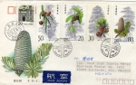 Stamps China -  Carta circulada de China a México primer día de emisión -fdc-Abetos
