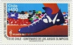 Stamps Chile -  “CENTENARIO COMITE OLIMPICO CHILENO”