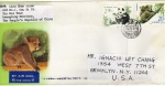 Stamps China -  Carta circulada de china a Brooklyn ny. Usa-Animales raros emisión conjunta China-Australia