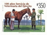 Stamps : America : Chile :  “100 AÑOS SERVICIO VETERINARIO DEL EJERCITO”