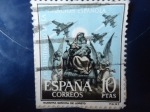 Stamps : Europe : Spain :  Ed:1405- Cincuentenario de la Aviación Española-Nuestra Señora de Loreto - Aviones F89