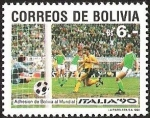Stamps : America : Bolivia :  ADHESION DE BOLIVIA AL MUNDIAL - ITALIA 90
