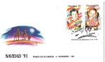 Stamps Chile -  SOBRE PRIMER DIA DE EMISION - NAVIDAD 91