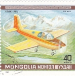 Sellos de Asia - Mongolia -  avionetas deport