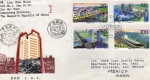 Stamps : Asia : China :  Carta circulada de China a México primer día de emisión-fdc-New Tangshan after Quake