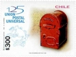 Stamps : America : Chile :  “125 AÑOS UNION POSTAL UNIVERSAL”