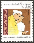 Stamps Laos -  936 E - centº del nacimiento de Jawaharlal Nehru