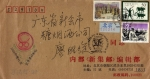 Sellos de Asia - China -  Carta circulada con cancelaciones especiales-arquitectura ,fauna.