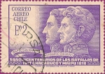 Stamps : America : Chile :  Sesquicentenario de las Batallas de Chacabuco y Maipu. 1817, 1818.