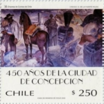 Stamps : America : Chile :  “450 AÑOS CIUDAD DE CONCEPCION”