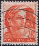 Stamps Italy -  OBRAS DE MIGUEL ANGEL. TECHO DE LA CAPILLA SIXTINA. CABEZA DE ATLETA