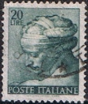 Stamps Italy -  OBRAS DE MIGUEL ANGEL. TECHO DE LA CAPILLA SIXTINA. SIBILA DE LIBIA