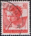 Stamps Italy -  OBRAS DE MIGUEL ANGEL. TECHO DE LA CAPILLA SIXTINA. EL PROFETA DANIEL
