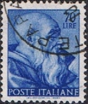 Stamps : Europe : Italy :  OBRAS DE MIGUEL ANGEL. TECHO DE LA CAPILLA SIXTINA. ELM,PROFETA ZACARIAS