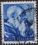 Stamps Italy -  OBRAS DE MIGUEL ANGEL. TECHO DE LA CAPILLA SIXTINA. EL PROFETA ZACARIAS
