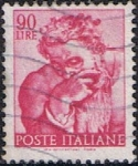 Stamps Italy -  OBRAS DE MIGUEL ANGEL. TECHO DE LA CAPILLA SIXTINA. EL PROFETA JEREMIAS