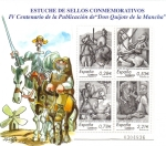 Stamps : Europe : Spain :  Estuche de sellos conmemorativos IV Centenario de la publicación de "Don Quijote de la Mancha"