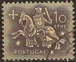 Sellos de Europa - Portugal -  Rey Denis con su armadura montado a caballo.