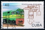 Stamps Cuba -  Scott  3475  Desarrollo del motor diesel (Tren)