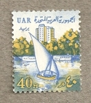 Stamps Egypt -  Falua en el Nilo