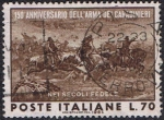 Sellos de Europa - Italia -  150 ANIV. DEL CUERPO DE CARABINEROS. CARGA DE PASTRENGO, POR DE ALBERTIS