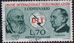 Stamps Italy -  CENT. DE LA UNIÓN INTERNACIONAL DE LAS TELECOMUNICACIONES