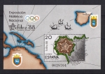 Stamps Spain -  Exfilna 1988 Plano de la Ciudadela - Pamplona