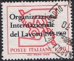 Stamps : Europe : Italy :  CINCUENTENARIO DE LA ORGANIZACIÓN INTERNACIONAL DEL TRABAJO