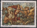 Stamps Italy -  450 ANIV. DE LA MUERTE DE RAFAEL. DETALLE DEL FRESCO EL TRIUNFO DE GALATEA