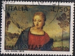 Stamps Italy -  450 ANIV DE LA MUERTE DE RAFAEL. DETALLE DE LA MADONA DEL JILGUERO