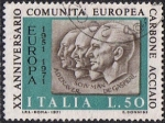 Stamps Italy -  20 ANIV. DE LA COMUNIDAD EUROPEA DEL CARBÓN Y DEL ACERO