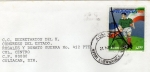Stamps Mexico -  Sobre circulado de México-Francia 98 futbolista y bandera