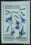 Stamps Argentina -  Jacaranda -Tarco / Jacaranda mimosifolia