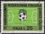 Stamps Italy -  75 ANIV. DE LA FEDERACIÓN ITALIANA DE FÚTBOL