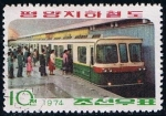 Stamps North Korea -  Scott  1182  Metro en el anden