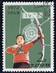 Stamps North Korea -  Scott  1196  Tiro con arco