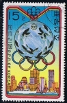 Stamps North Korea -  Scott  1479  Juegos olimpicos de Montreal (Plata ciclismo Daniel Morelon)