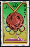 Stamps North Korea -  Scott  1477  Juegos olimpicos de Montreal (pistola libre Rudol dollinger)