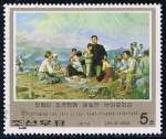 Stamps North Korea -  Scott  1534  Kim con los campesinos en las laderas