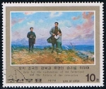 Sellos de Asia - Corea del norte -  Scott  1535  Kim co el niño y el hombre a orillas del mar