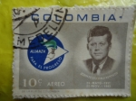 Stamps : America : Colombia :  ALIANZA PARA EL PROGRESO-John Fitzgerald Kennedy