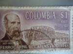 Stamps Colombia -  Aquileo Parra (1825-1900)Presidente- Puente ferroviario sobre el río Magdalena -Terminación del Ferr