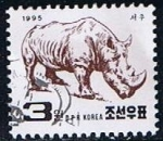 Sellos de Asia - Corea del norte -  Scott  3502  Reinoceronte