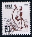 Stamps North Korea -  Scott  3505  Niña con ganso