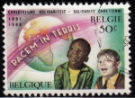 Stamps : Europe : Belgium :  Paz en la Tierra	