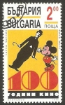 Stamps Bulgaria -  3625 - Centº del cine, Charlie Chaplin y Mickey