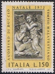 Stamps : Europe : Italy :  NAVIDAD 1973. BAJORRELIEVE DE AGOSTINO DI DUCCIO