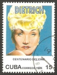 Stamps Cuba -  3476 - Centº del cine, Marlene Dietrich