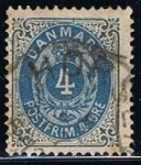 Stamps Denmark -  Scott  25  Cifras