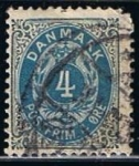 Stamps Denmark -  Scott  25  Cifras (2)